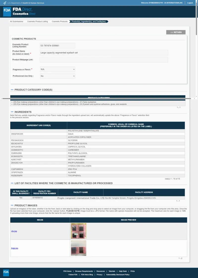 FDA Certificate